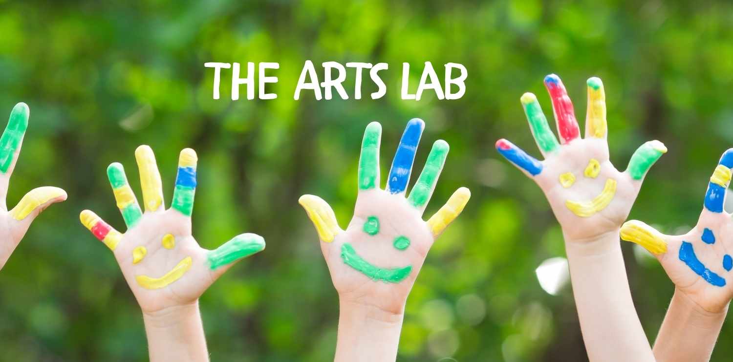 childrens hands covered in paint
