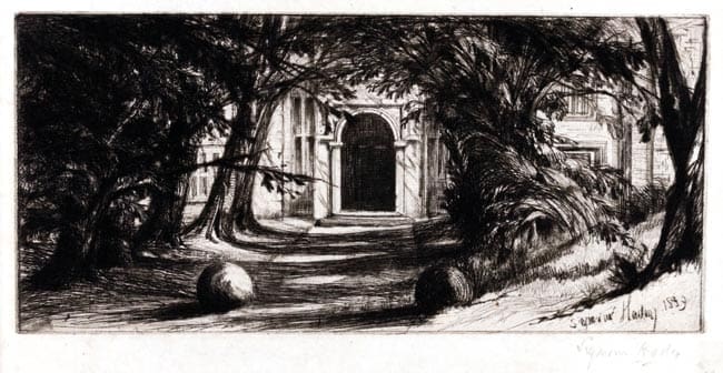 Mytton Hall by Sir Francis Seymour Haden PPRE, 1859, drypoint