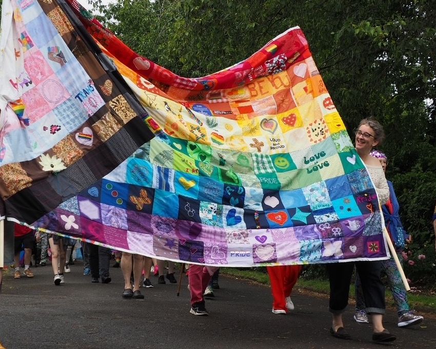 The Burton's Bideford Pride banner