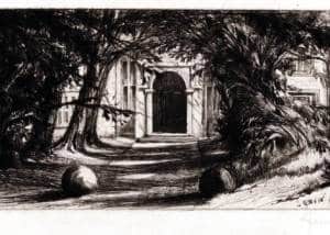 Mytton Hall by Sir Francis Seymour Haden PPRE, 1859, drypoint