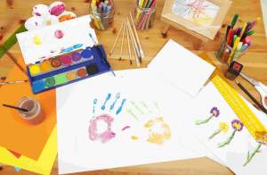 arts and crafts for children (2) selection of art materials on a table