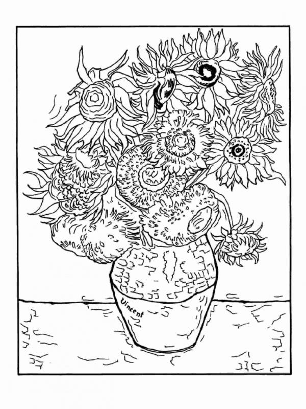 coloring sheet for children-vincent-van-gogh