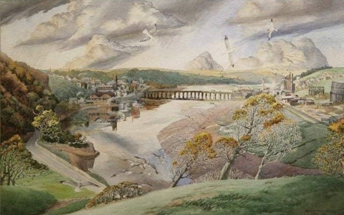 Bideford Bridge watercolour by Shelia Hutchinson