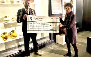 Arts Society North Devon cheque presentation