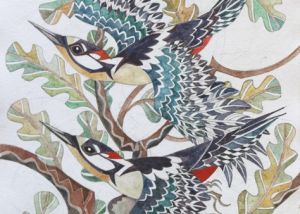 Contemporary painting of birds by an artist from WHOBID ARTS