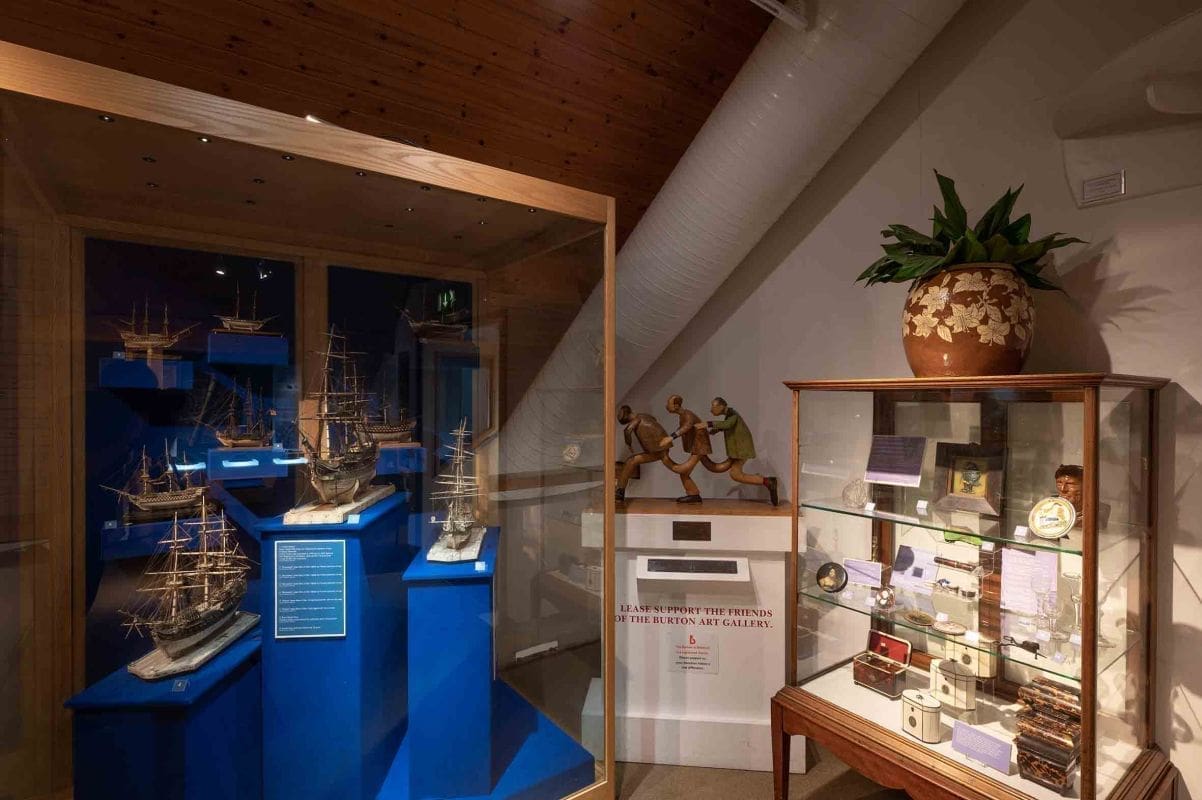 The Burton Museum display cabinets