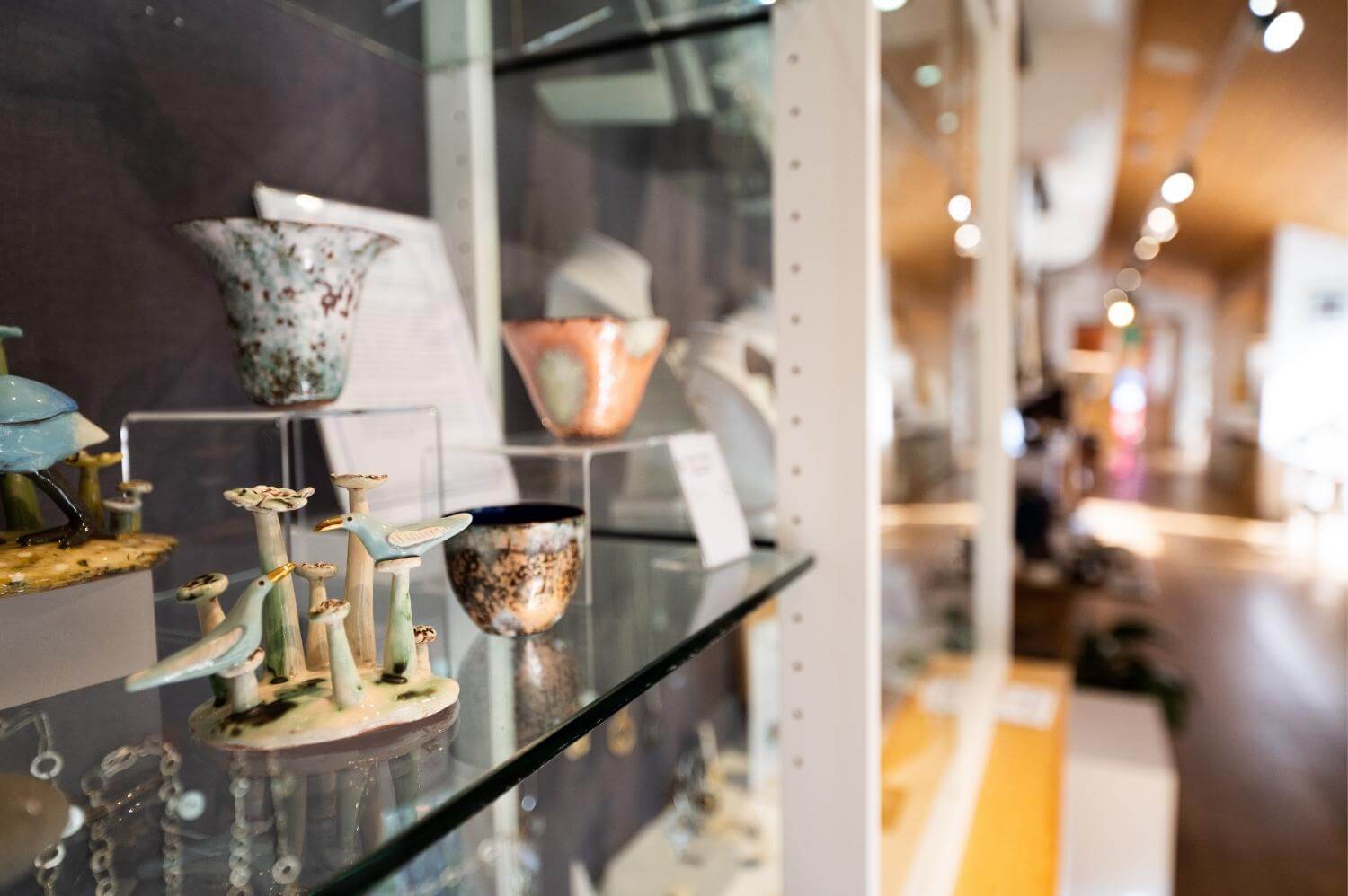 Interior image of craft items at The Burton Art Gallery and Museum