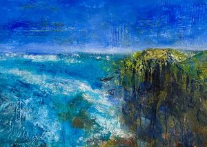Painting of coastal headland