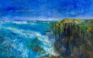 Painting of coastal headland