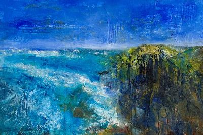 Painting of coastal headland