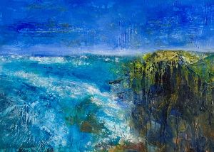 Painting of coastal headland