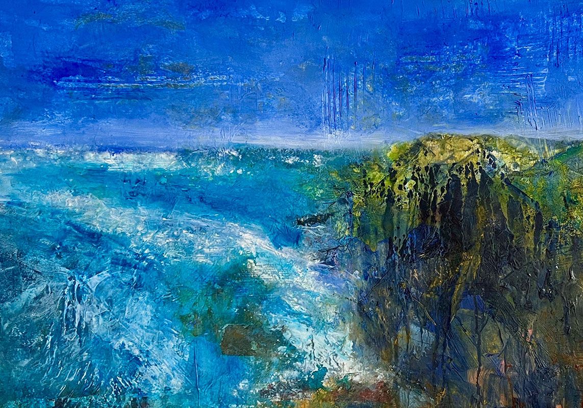 Painting of coastal headland