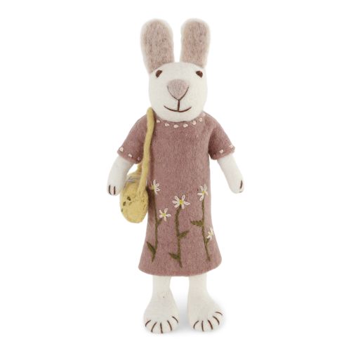 Handmade felt bunny with handbag