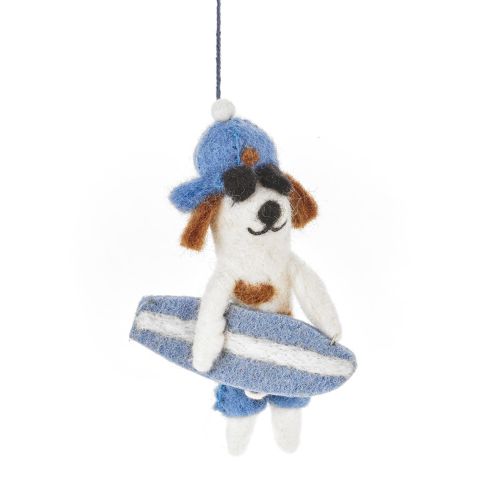 Handmade felt waverigin surfer dog