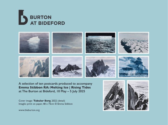 Selection of Emma Stibbon postcards with images of the North Devon coastlines and Arctic