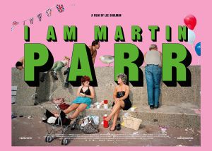 I Am Martin Parr promotional poster showing women sunbathing against a wall