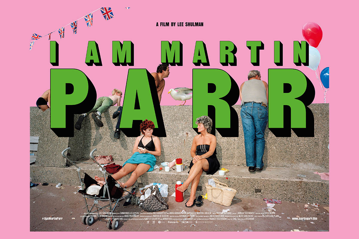 I Am Martin Parr promotional poster showing women sunbathing against a wall