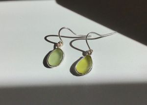 A pair of sea glass drop earrings
