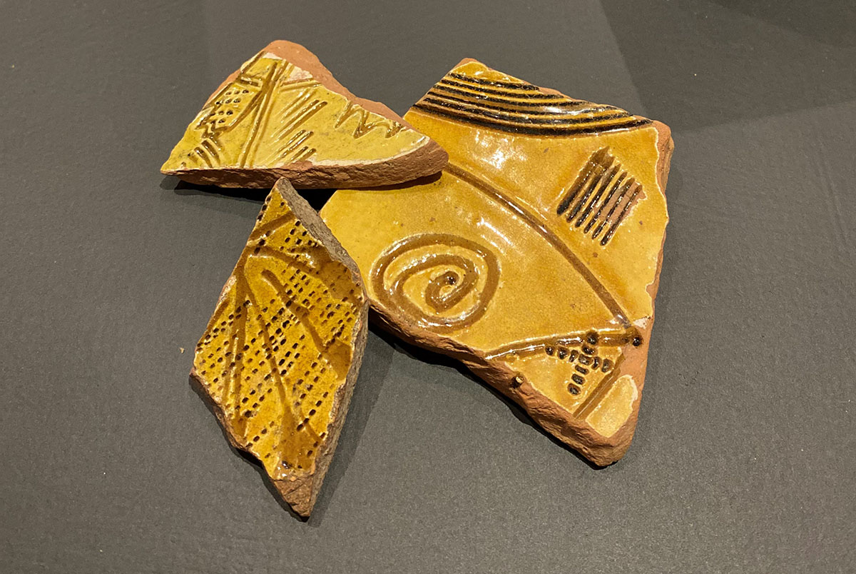 Image shows shards of pottery