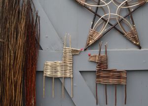 Image shows willow christmas decorations