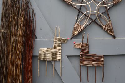 Image shows willow christmas decorations
