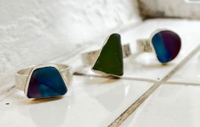 Sea Glass Rings Millie Moores jewellery