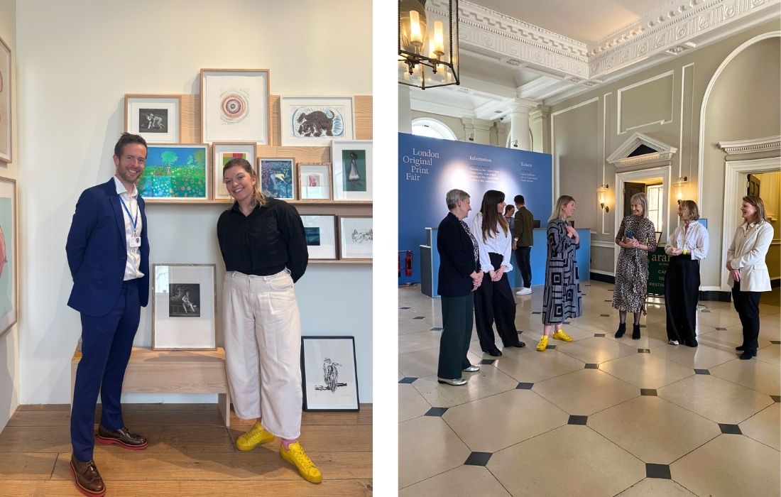 Our director with the Paula Rego print from the London Original Print Fair 2026